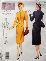 2353 VOGUE RETRO 1946 PEPLUM HIP JACKET, A-LINE SKIRT PATTERN 12-16 UNCUT 